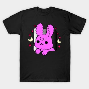 purple bunny peeking out the window, cute bunny T-Shirt